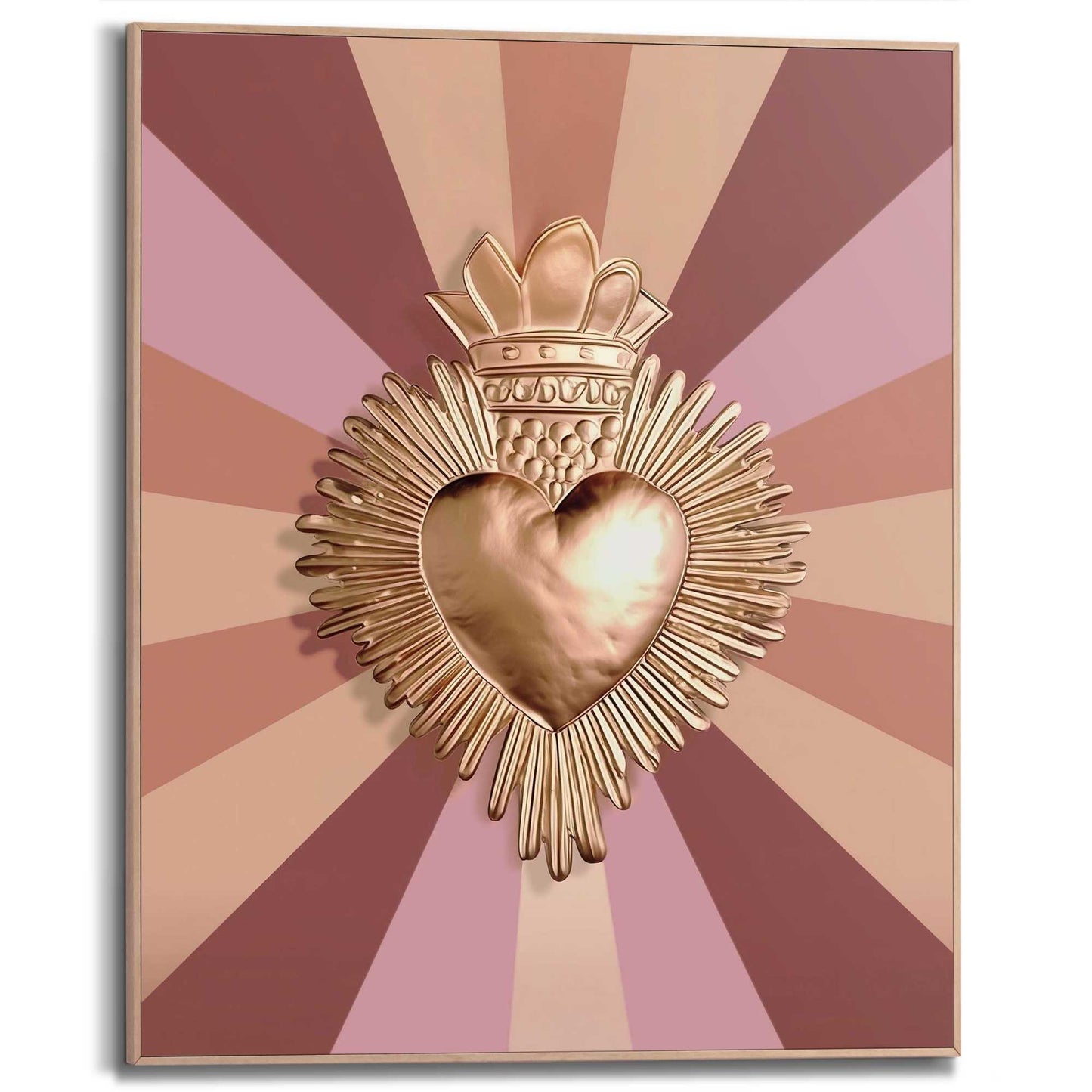 Framed Poster Burning Heart 50x40
