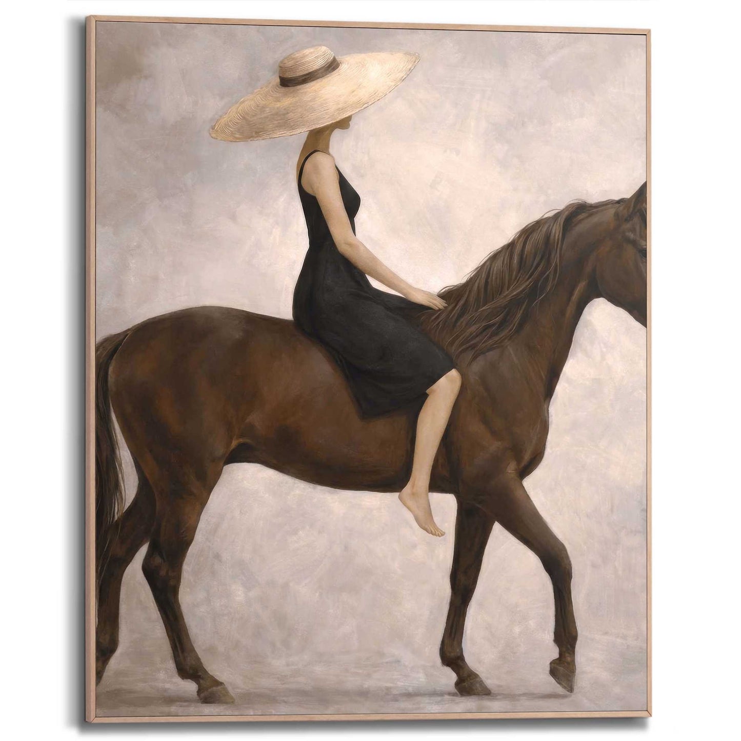Framed Poster Elegant Horse Lady 50x40