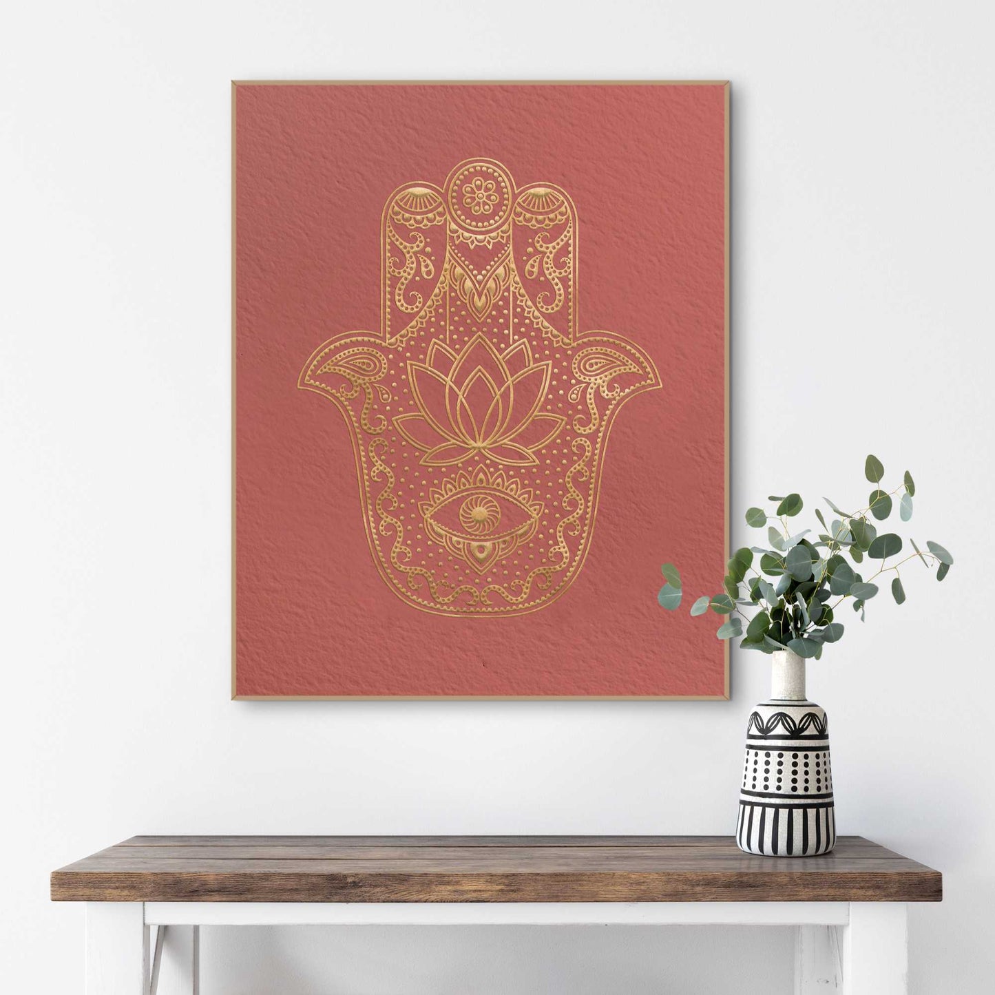 Framed Poster Golden Hand 50x40