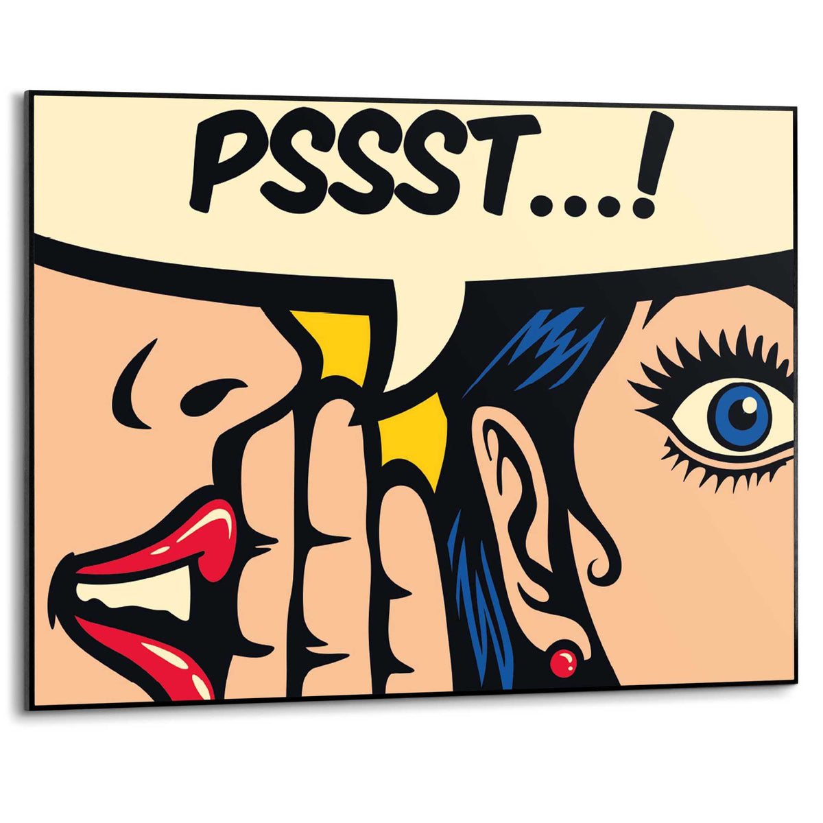 Pssst Sticker Framed in Black Pssst...! 50x70 – Orangewallz