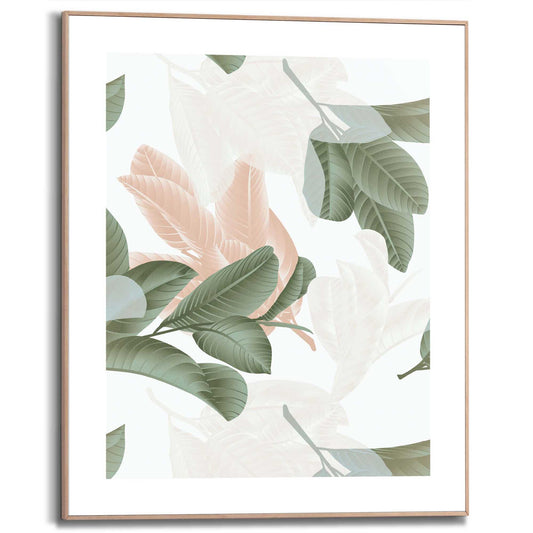 Framed in Wood Floral Pattern