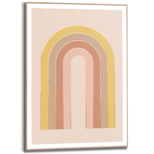 Framed in Wood Arch Pastels Blush