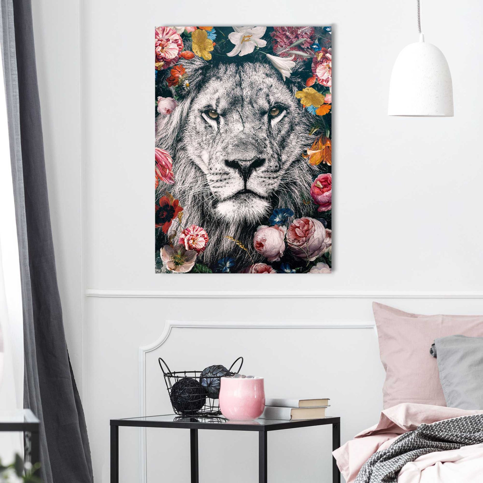 Canvas Flowery Lion
