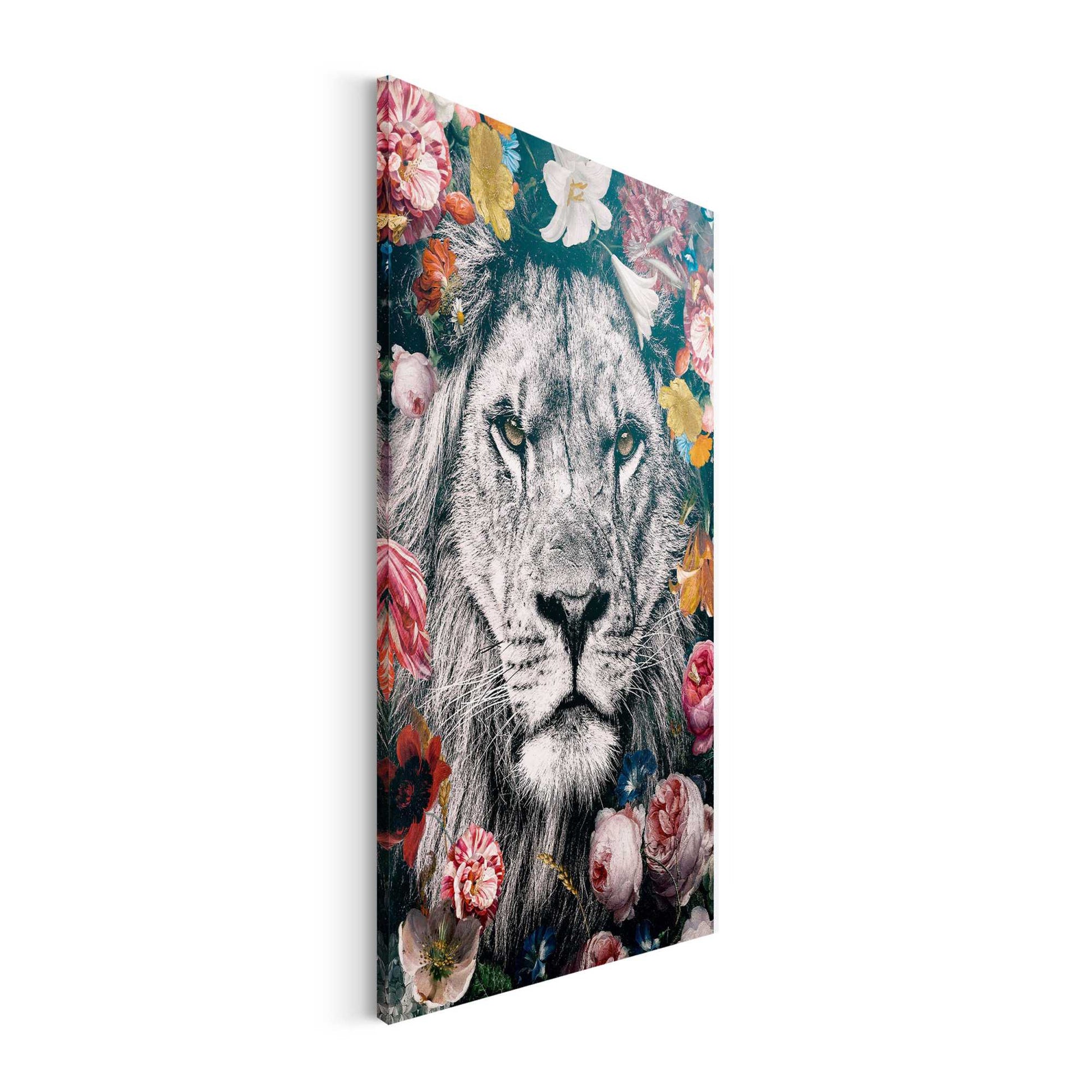 Canvas Flowery Lion