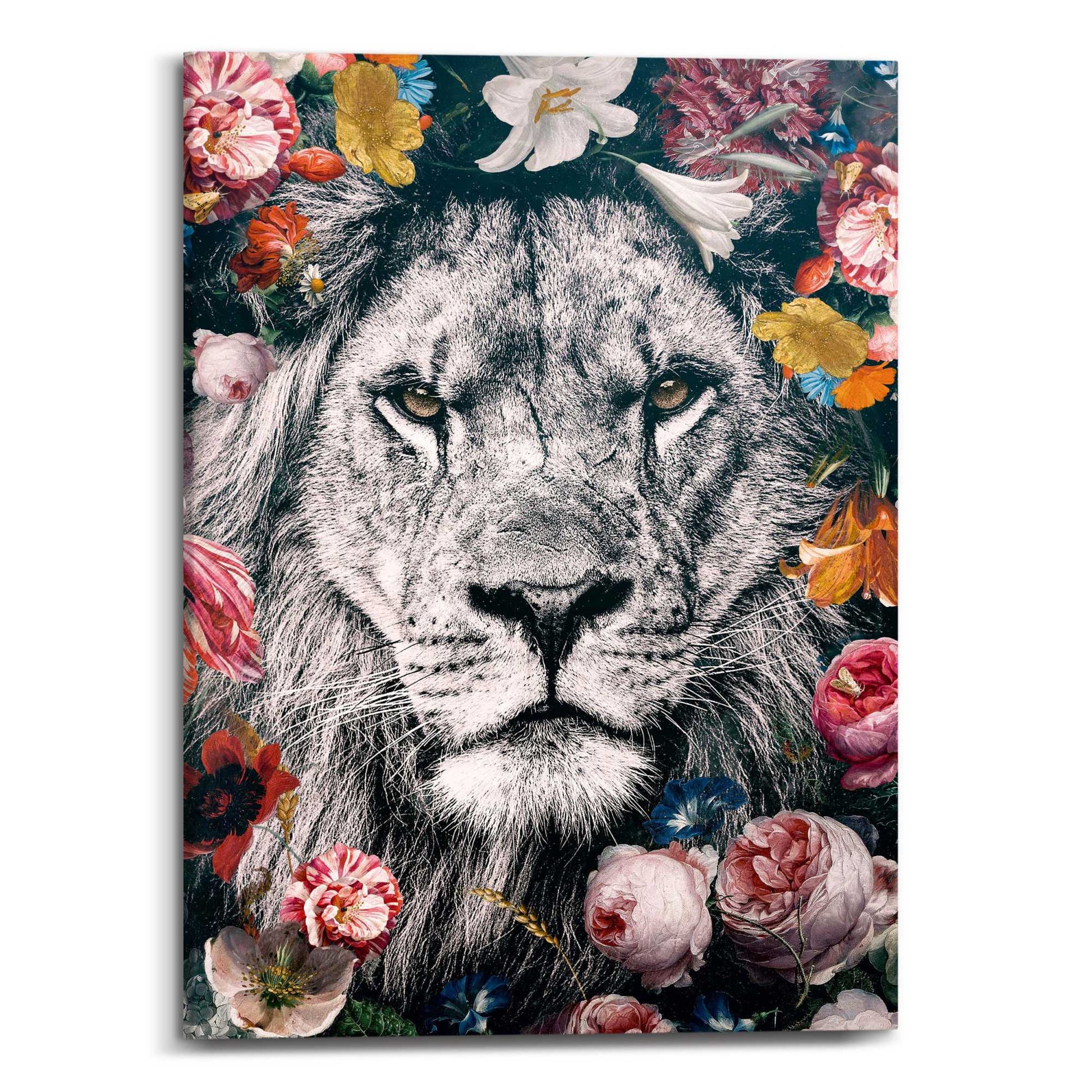 Canvas Flowery Lion
