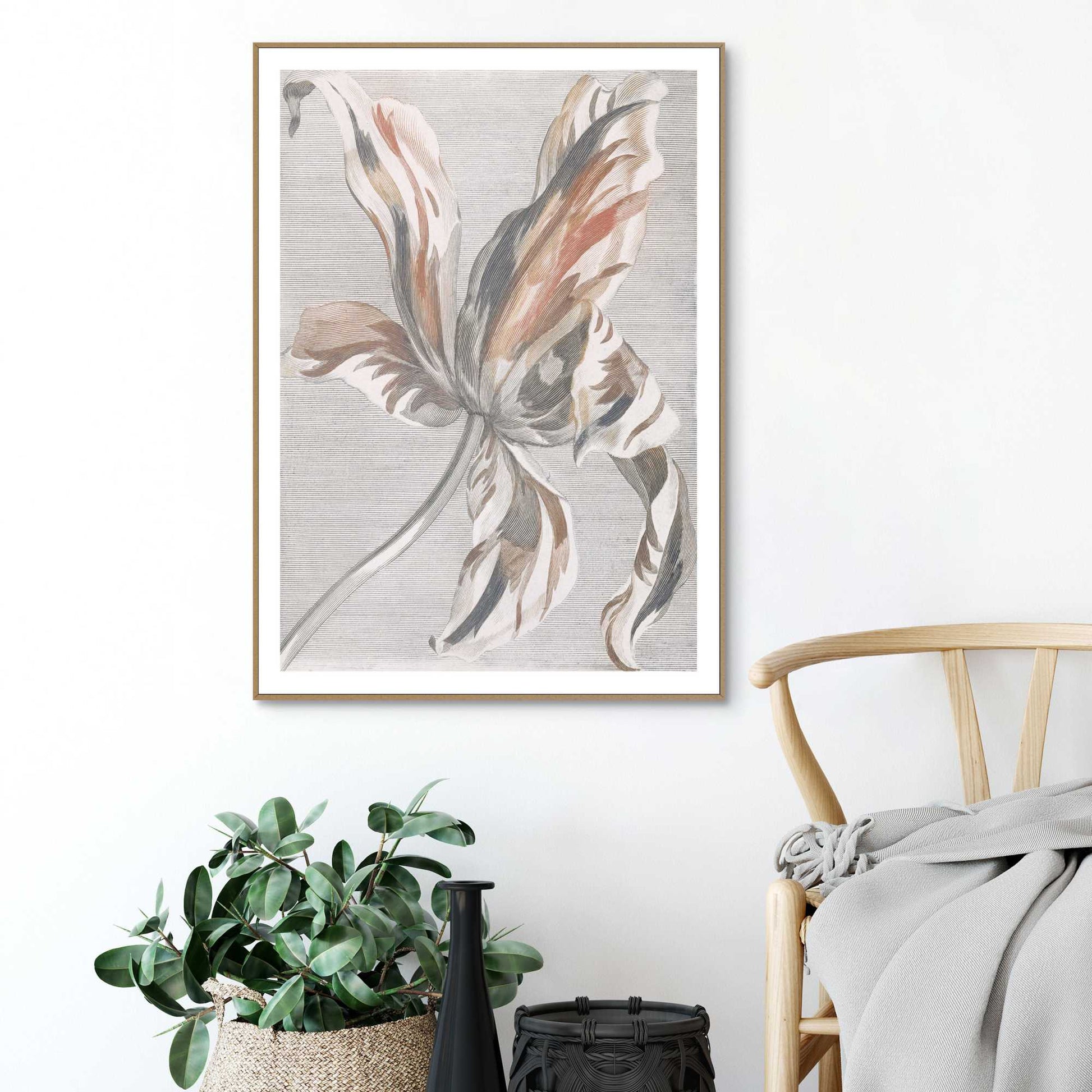 Framed in Wood Painted Tulip