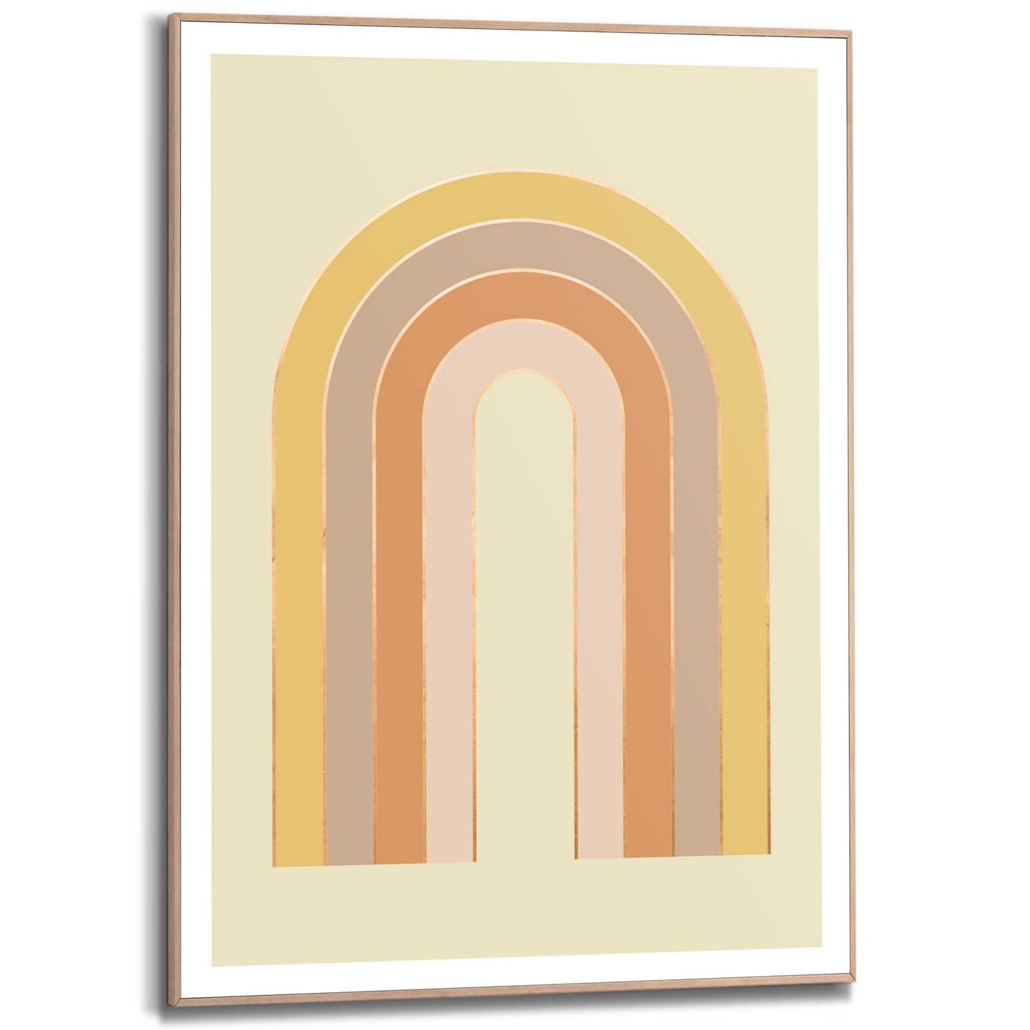 Framed in Wood Arch Pastels Yellow