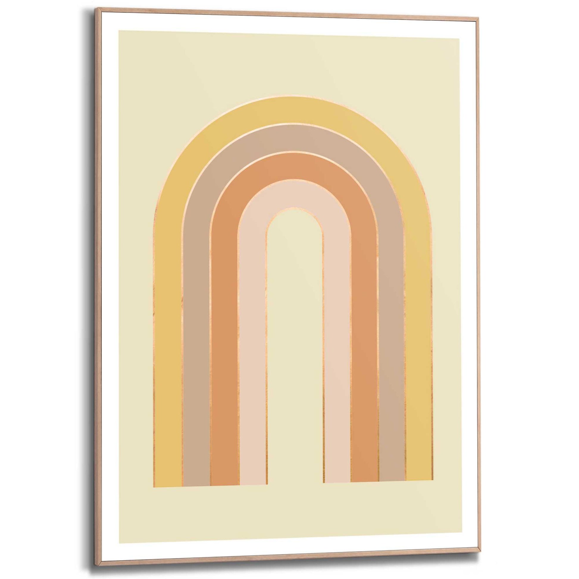 Framed in Wood Arch Pastels Yellow