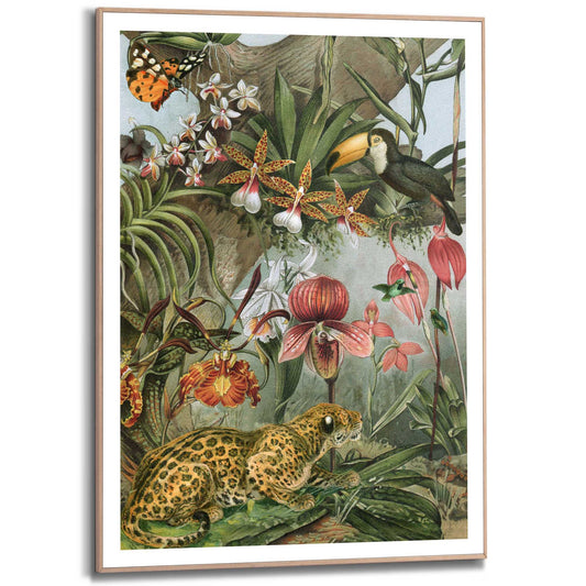Framed in Wood Jungle Nature