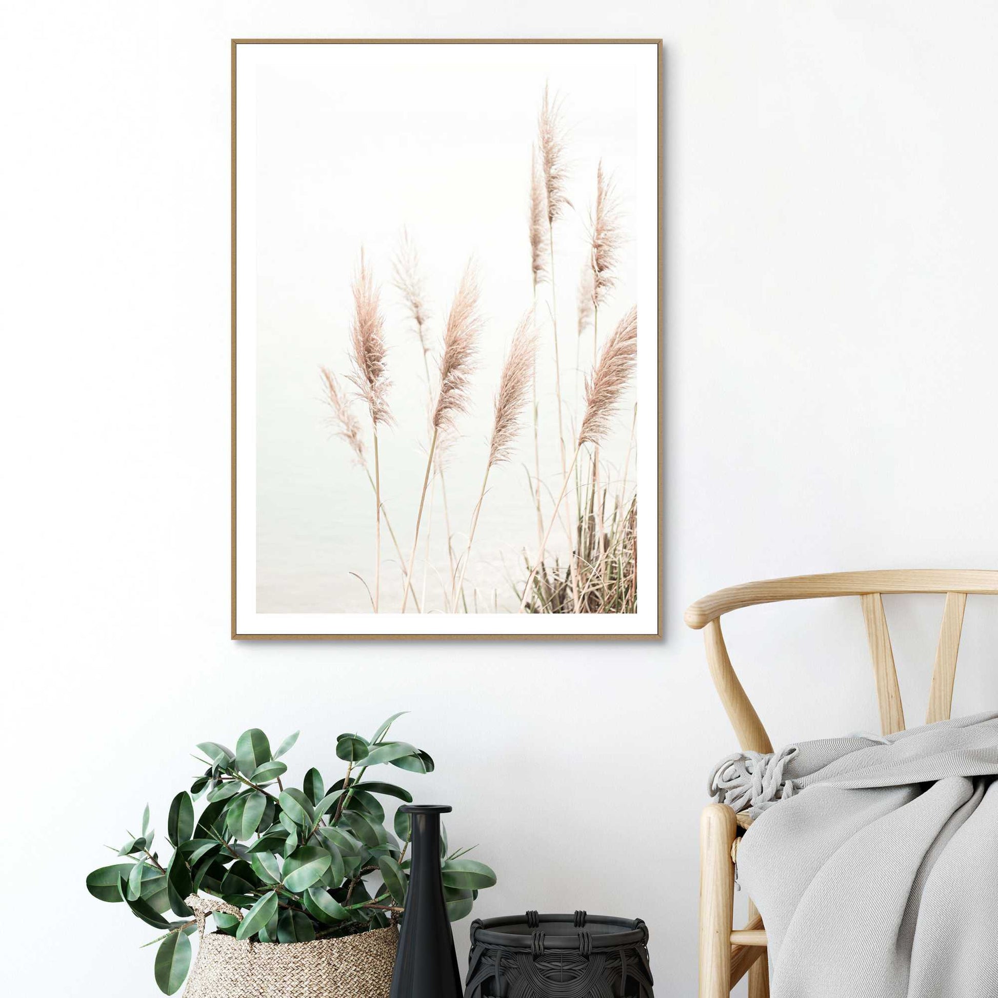 Framed in Wood Sea Grasses