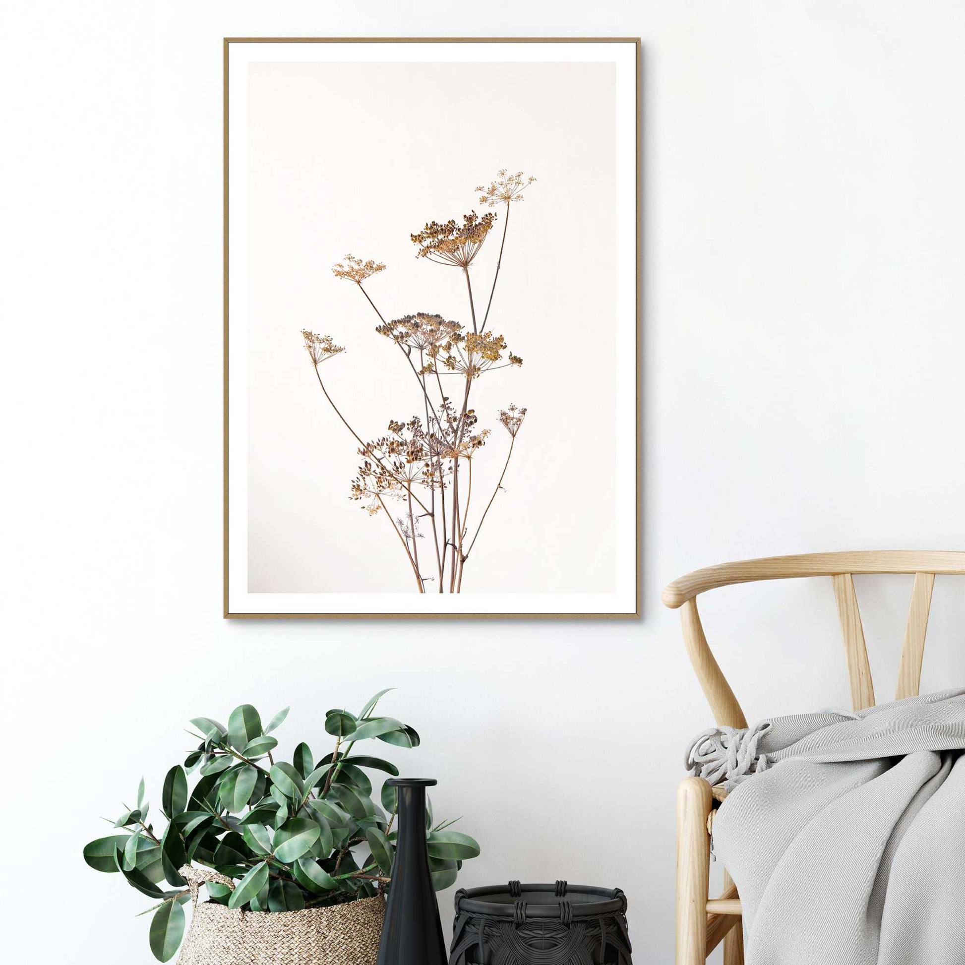 Framed in Wood Dried Flowers