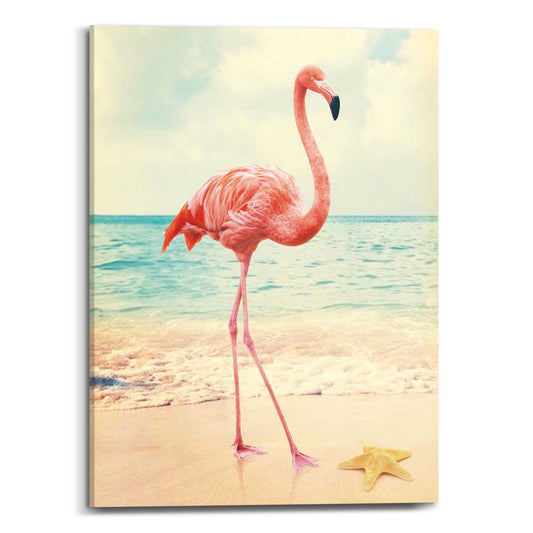 Canvas Flamingo Beach
