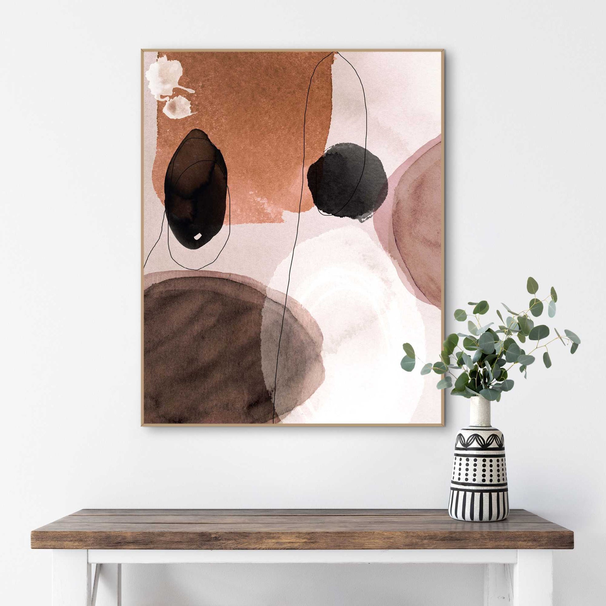 Framed in Wood Watercolour Patterns