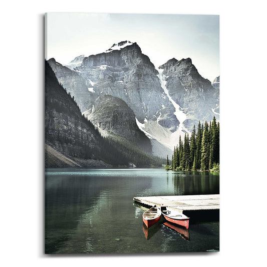 Canvas Mountain Lake Canoe