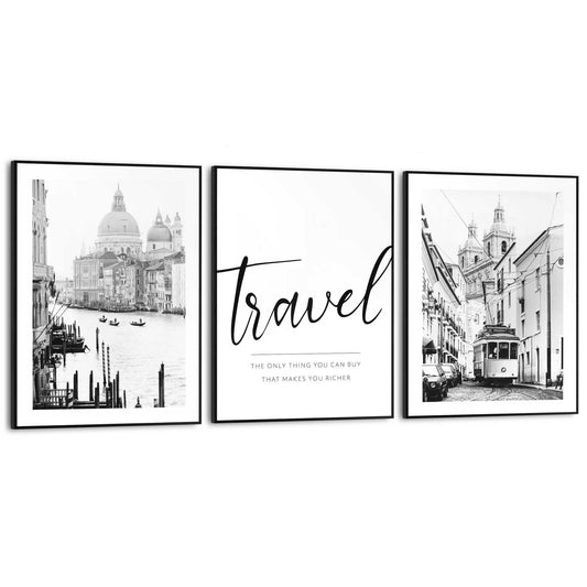 Framed in Black Travel Triptych