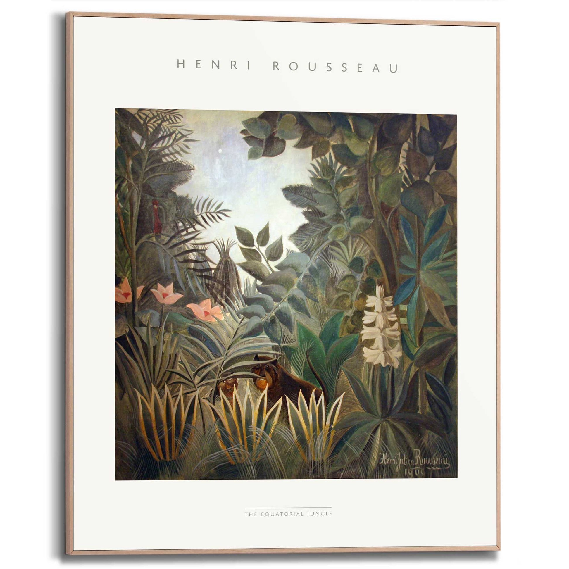 Framed in Wood Henri Rousseau - jungle