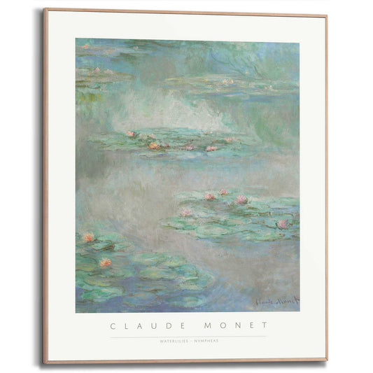 Framed in Wood Claude Monet - waterlilies