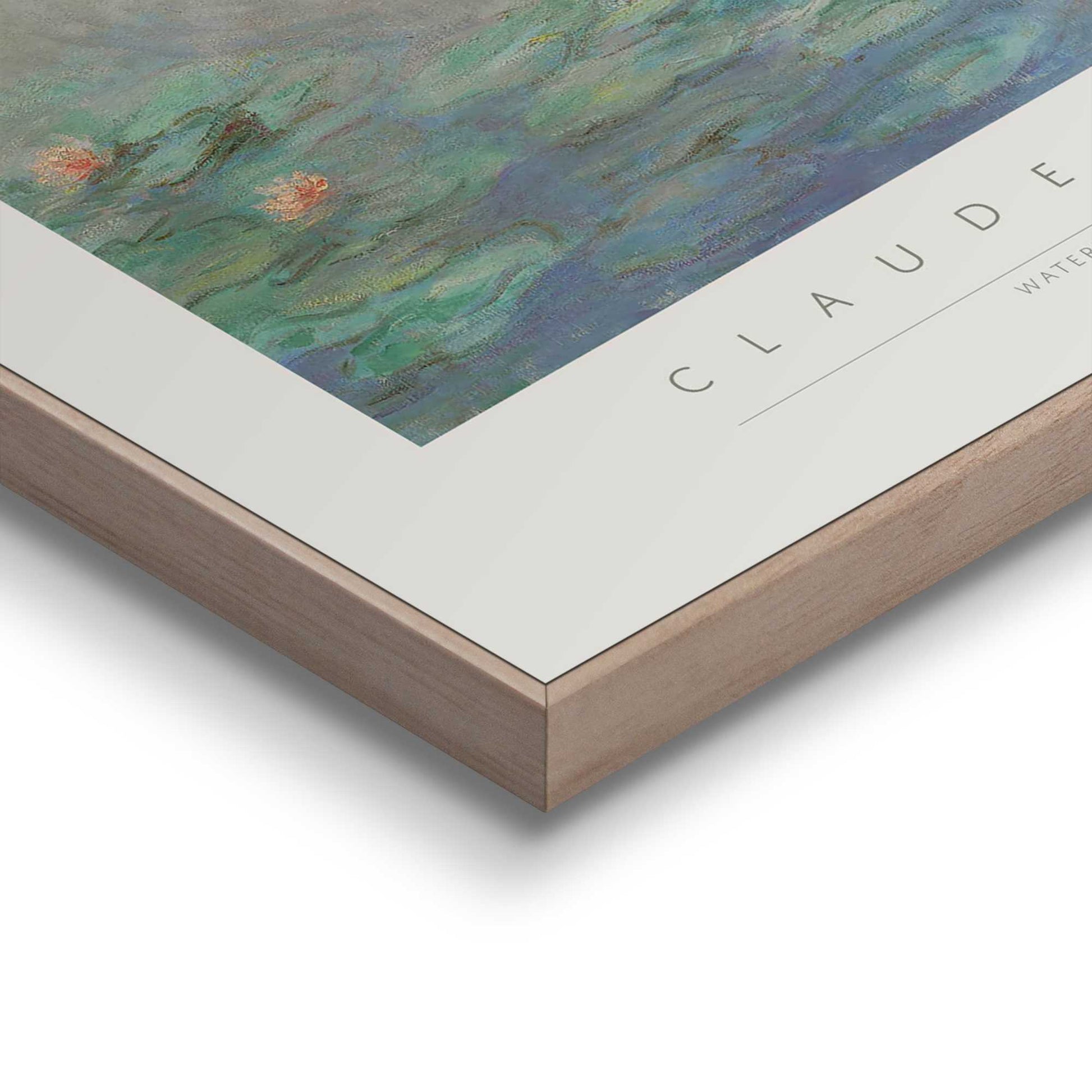 Framed in Wood Claude Monet - waterlilies