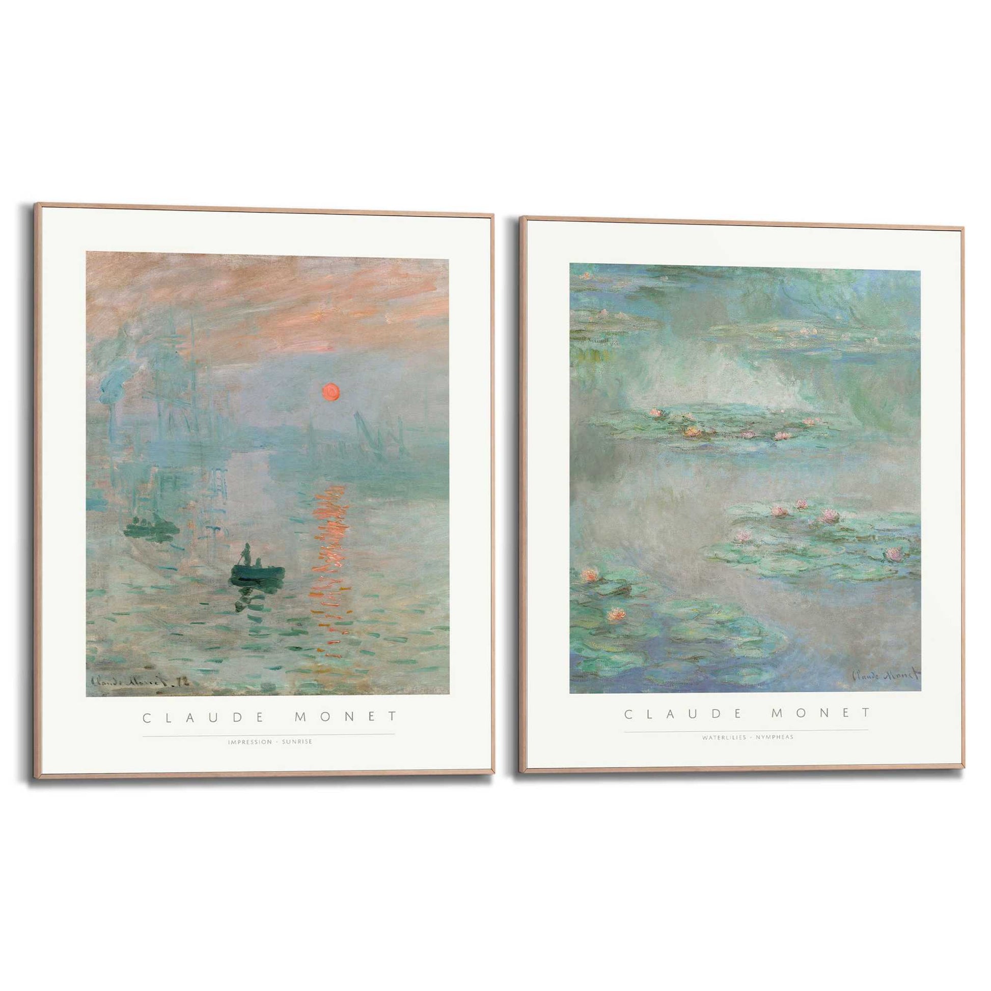 Framed in Wood Claude Monet - set