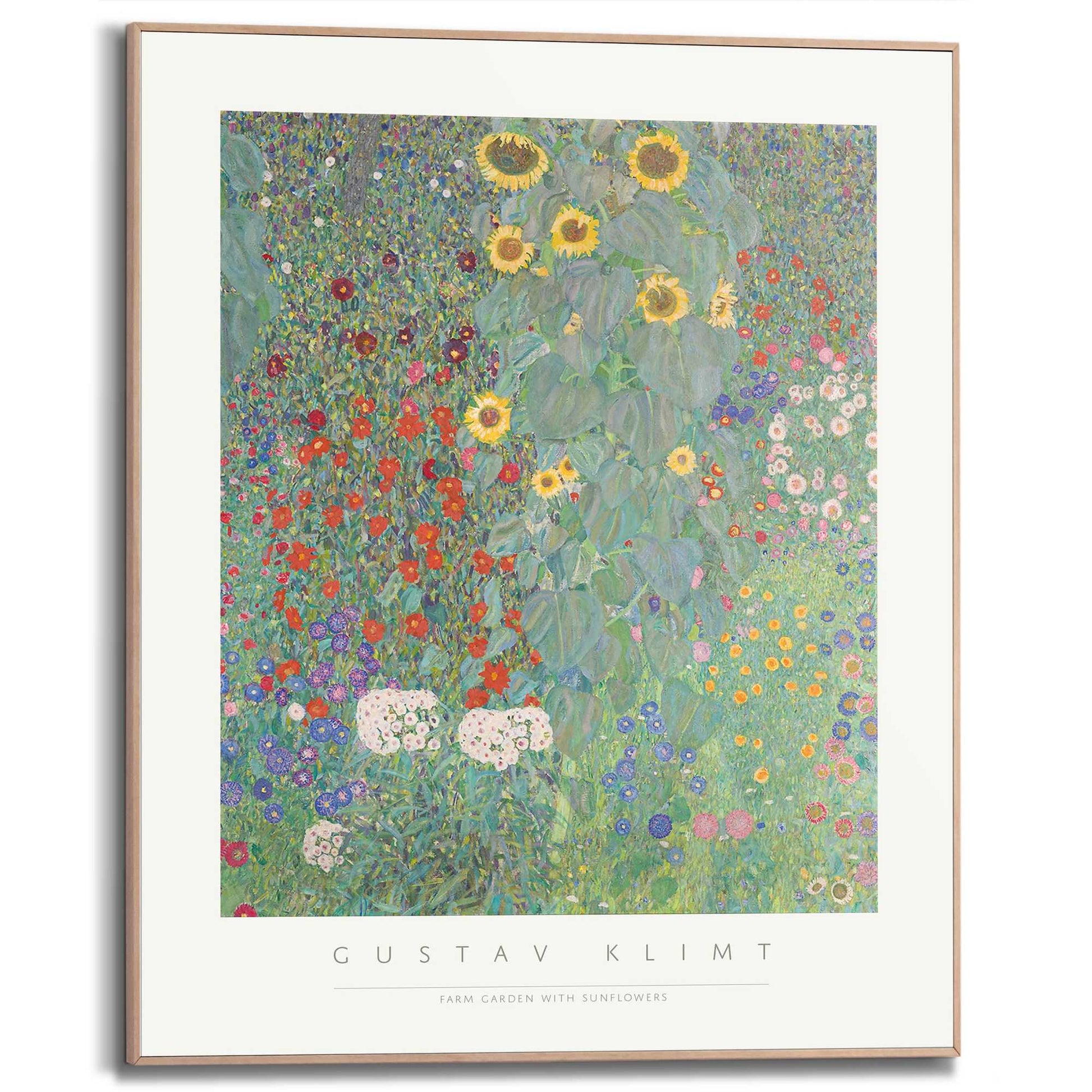 Framed in Wood Gustav Klimt - farm garden