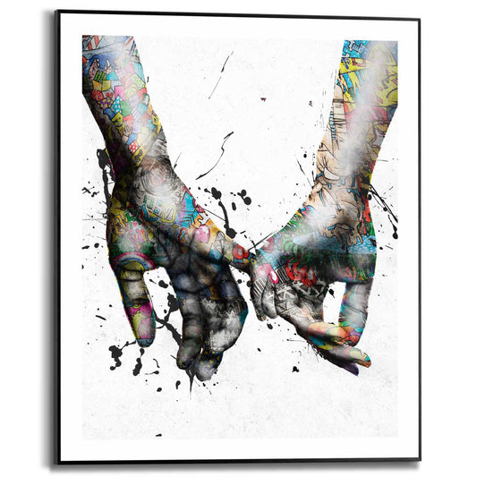 Framed in Black Loving Coloured Hands