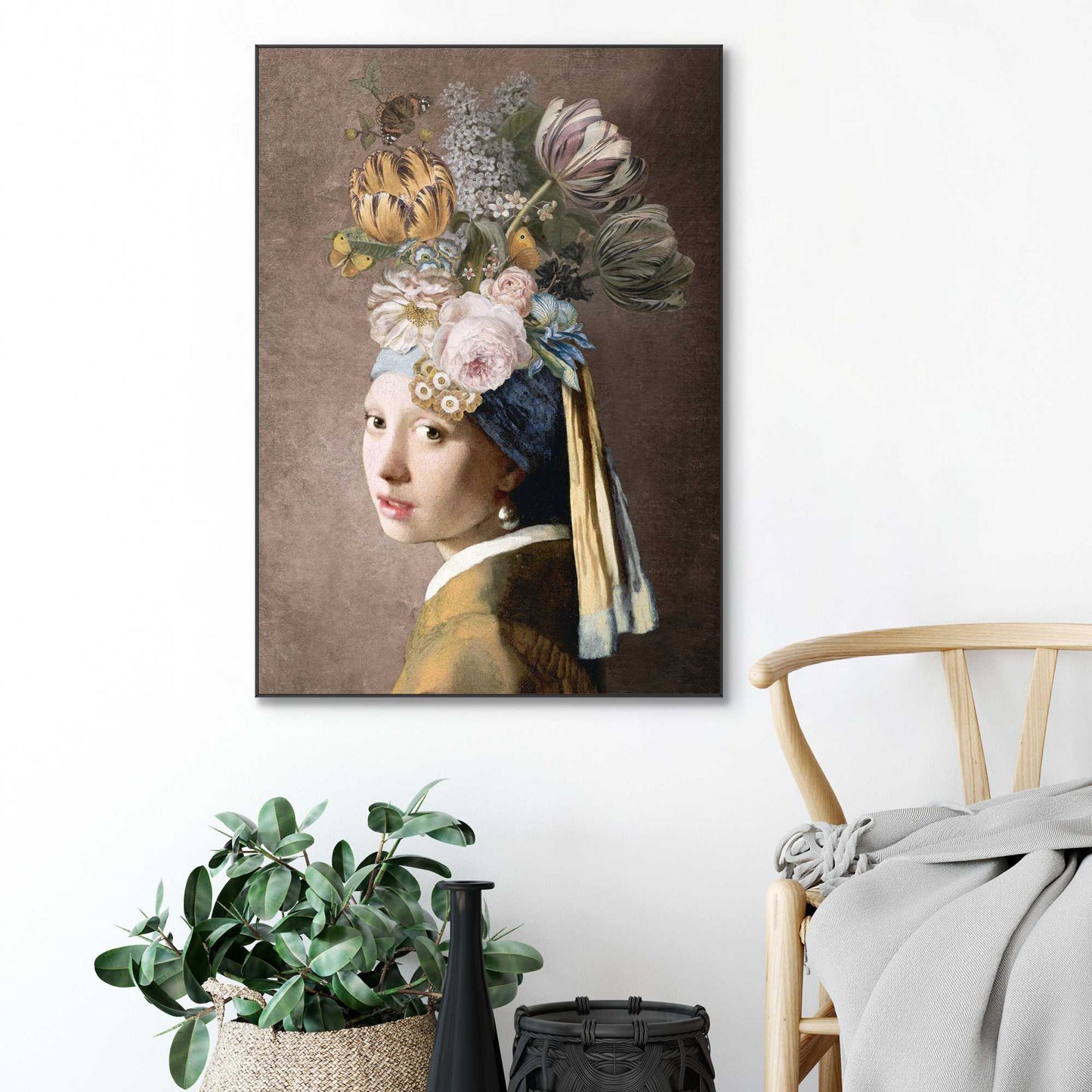 Framed in Black Pearl and Flowers