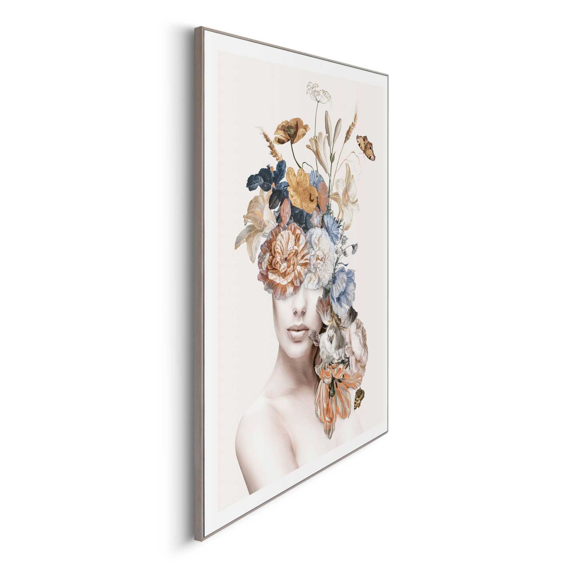 Framed in Wood Floral Light
