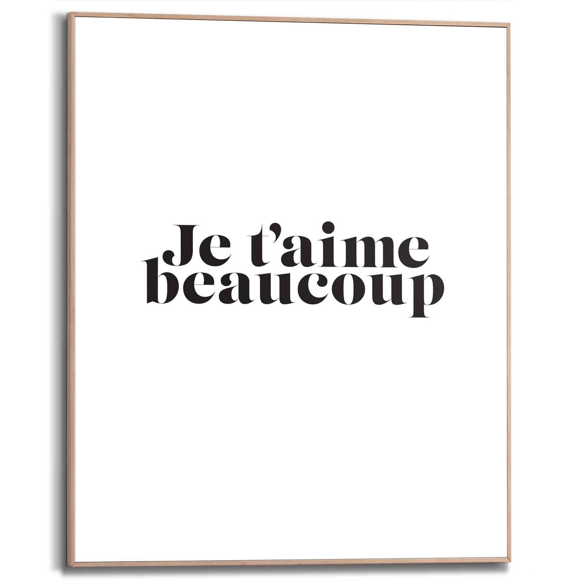 Framed in Wood Je t'aime Beaucoup