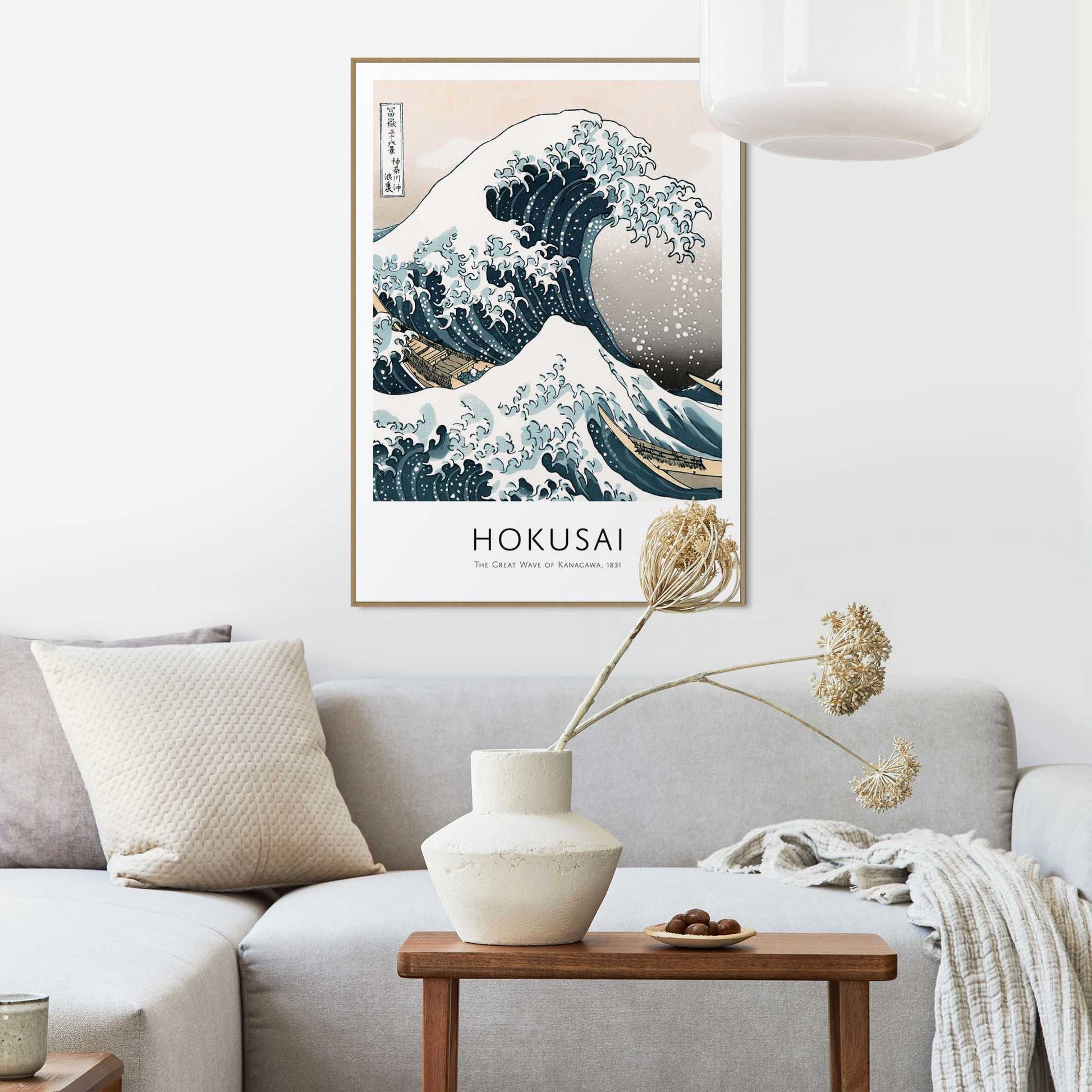 Framed in Wood Hokusai