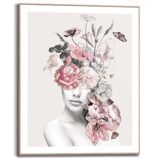Framed in Wood Floral Light