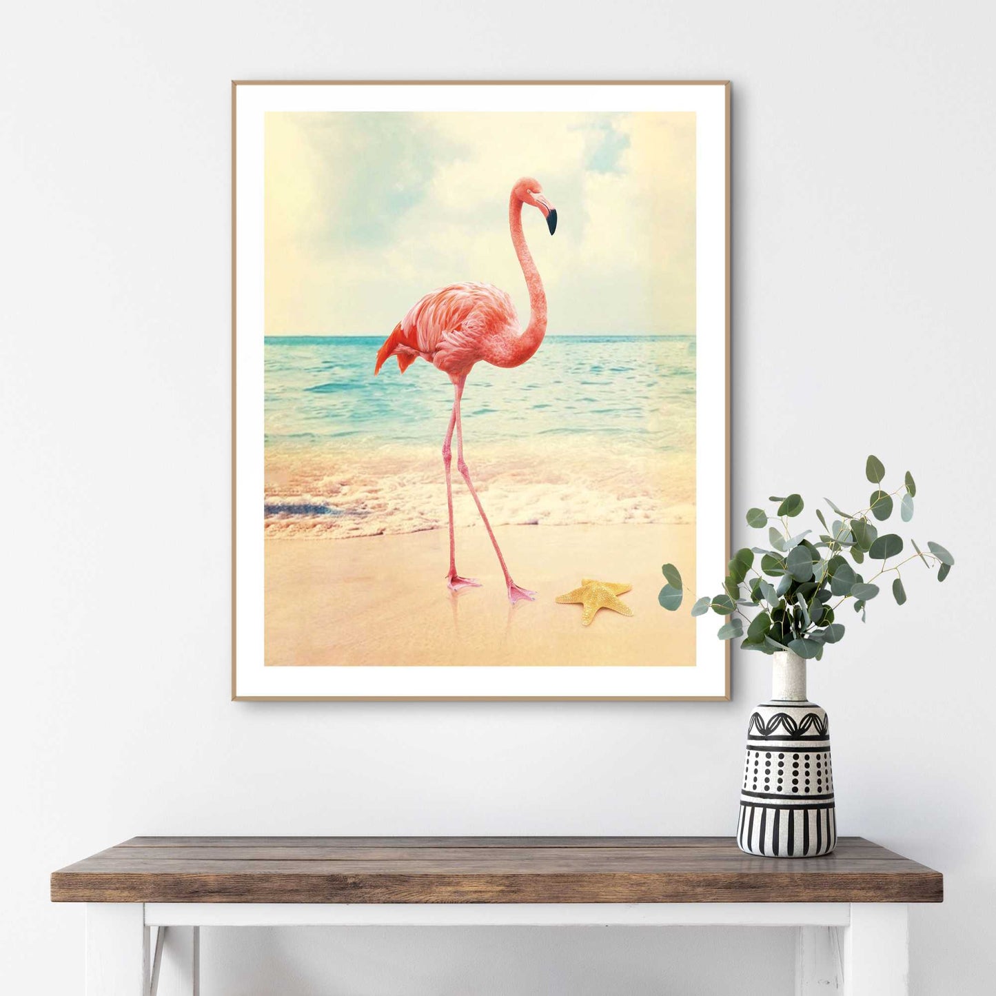 Framed in Wood Flamingo Beach