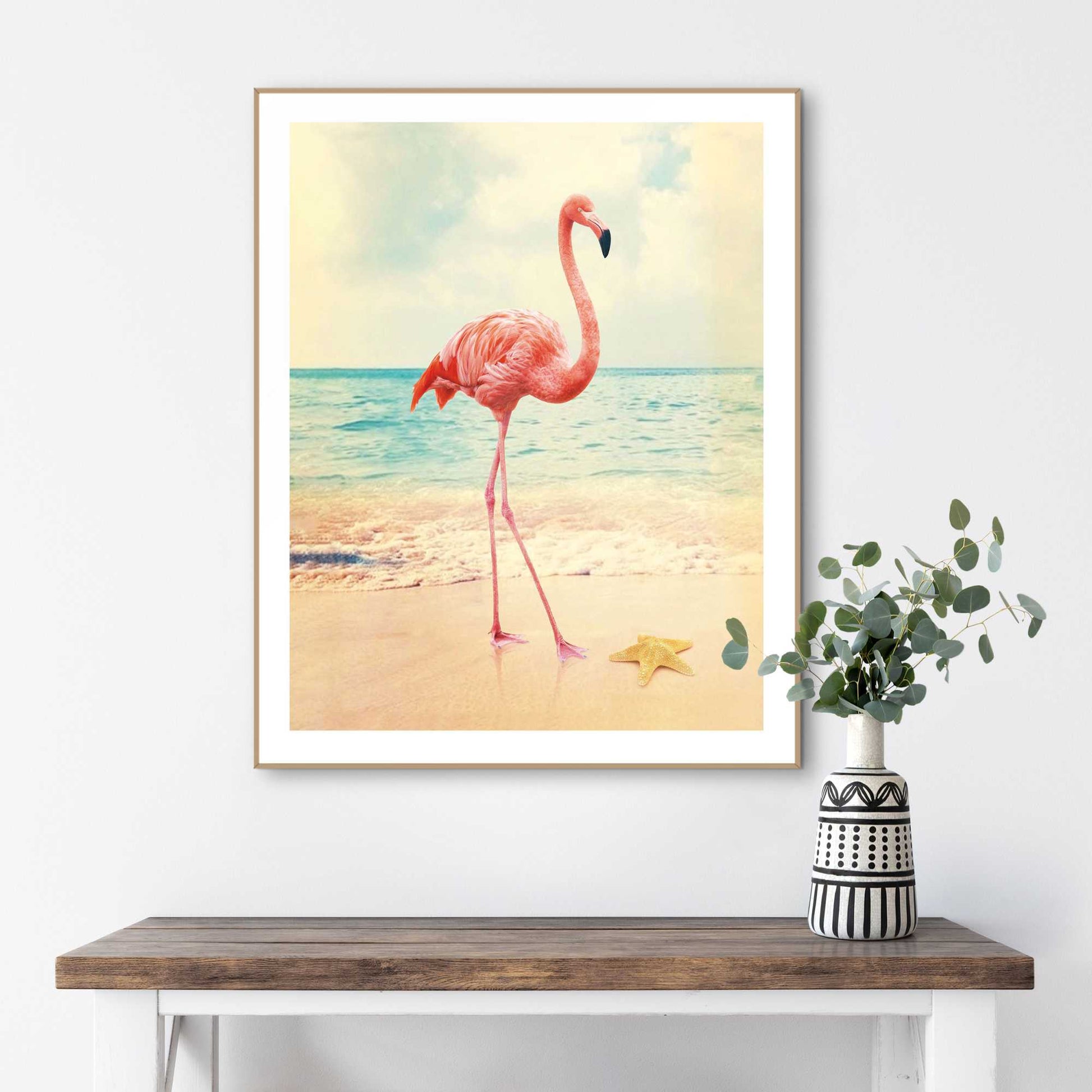 Framed in Wood Flamingo Beach