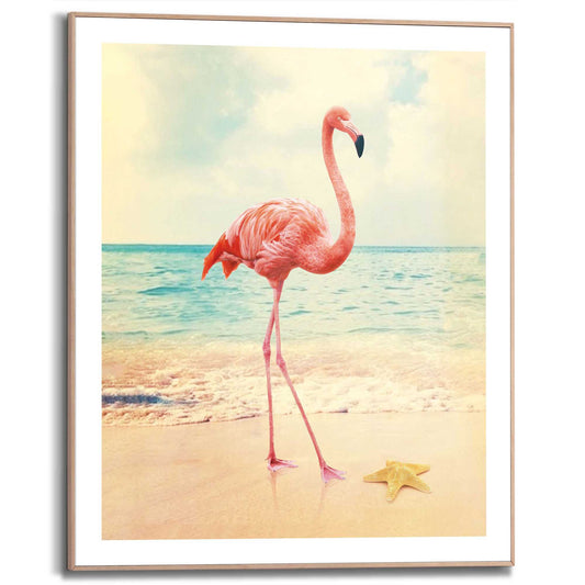 Framed in Wood Flamingo Beach