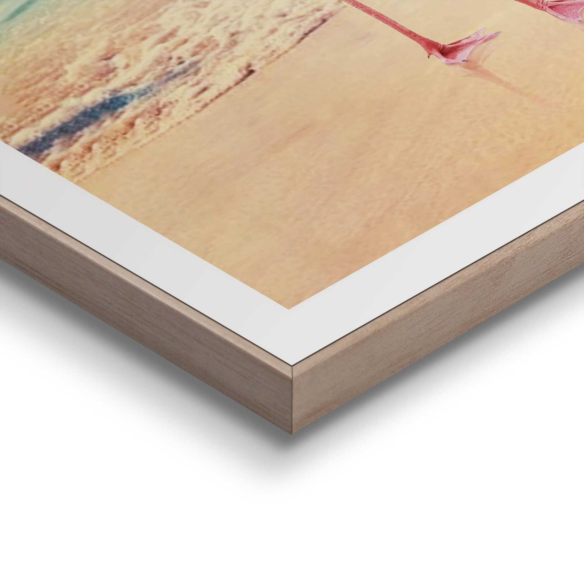 Framed in Wood Flamingo Beach