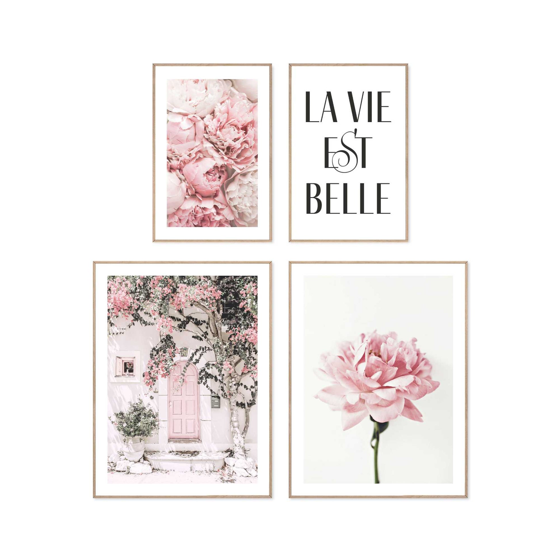 Framed in Wood Pink Romance