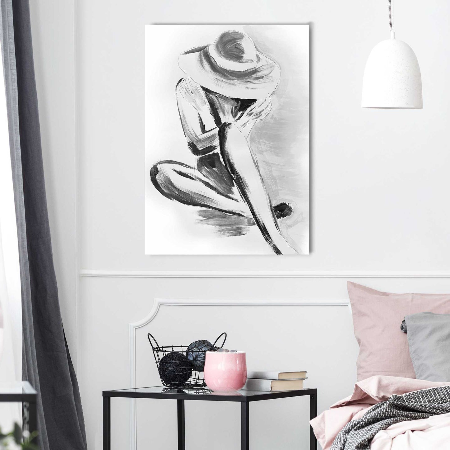 Canvas Pen drawing lady 70x50