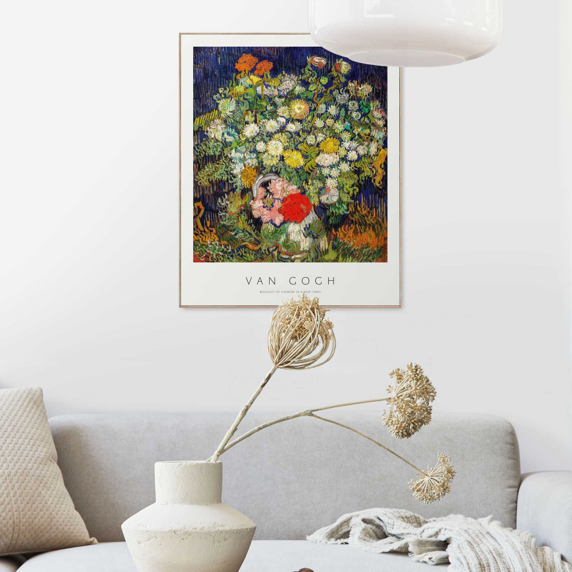 Framed in Wood Van Gogh - bouquet of flowers