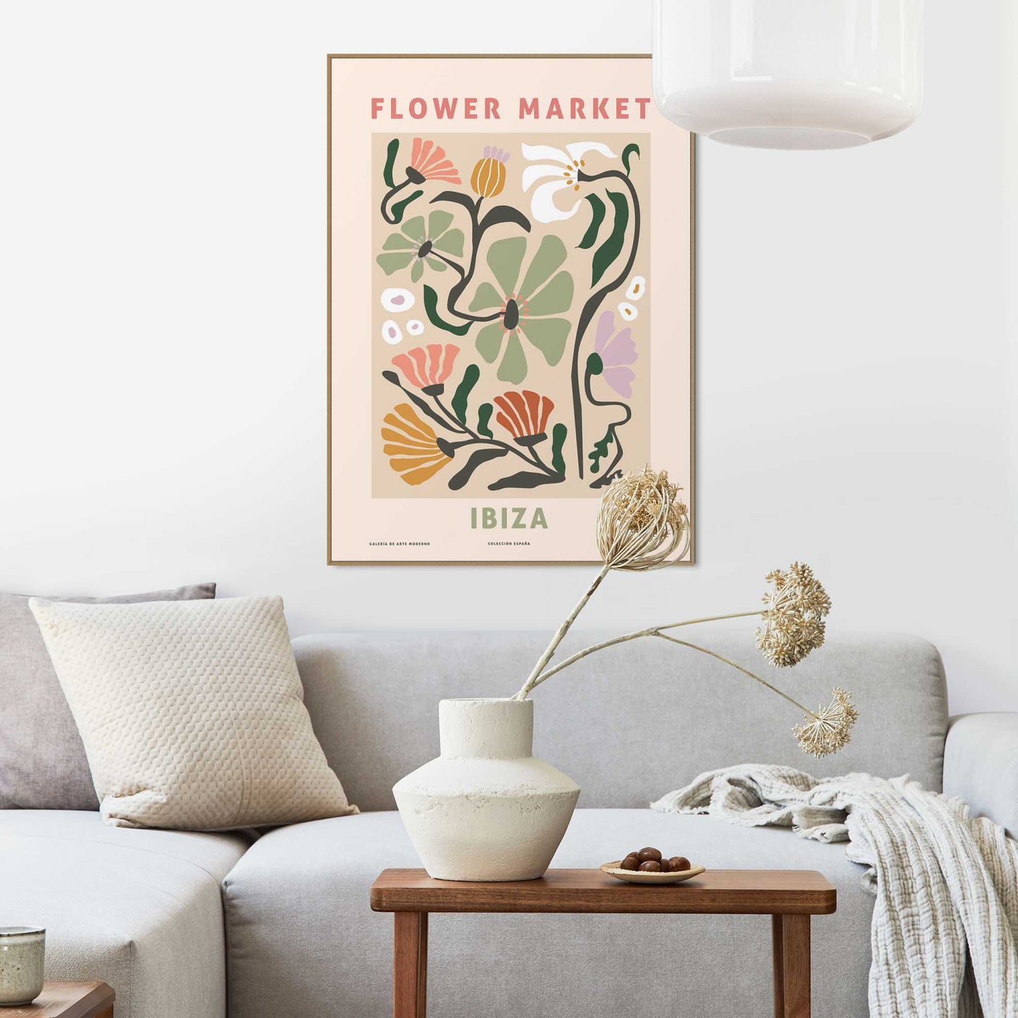 Framed in Wood Flower Market - Ibiza