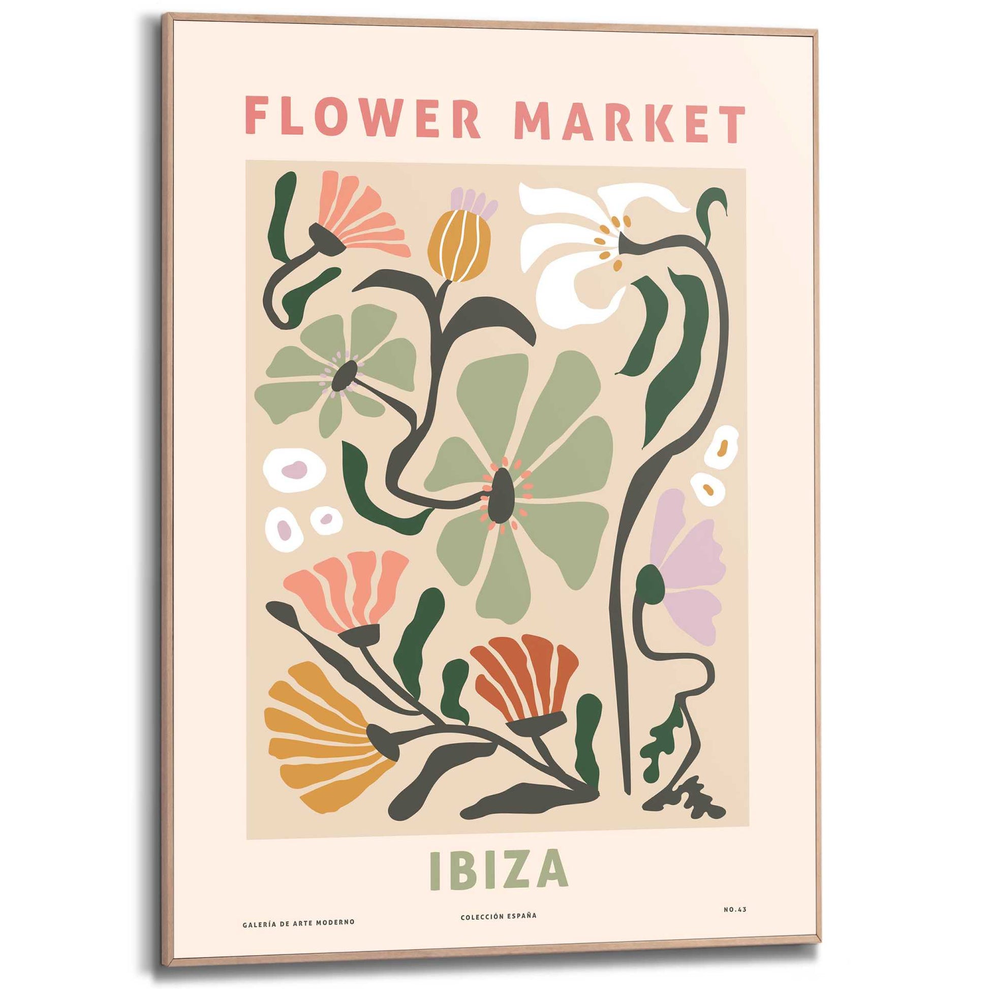 Framed in Wood Flower Market - Ibiza